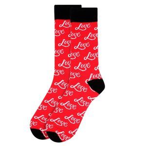 Men's Red Love Socks Valentines Day Gift for Him Mens Dress Socks Gift for Man